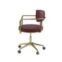 Burgundy Faux Leather Swivel Bedroom Chair - Soren