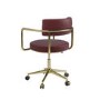 Burgundy Faux Leather Swivel Bedroom Chair - Soren