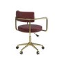 Burgundy Faux Leather Swivel Bedroom Chair - Soren