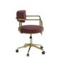 Burgundy Faux Leather Swivel Bedroom Chair - Soren