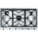 SRV596GH5 Smeg Cucina 90cm 5 Burner Gas Hob with Wok Burner - Stainless Steel