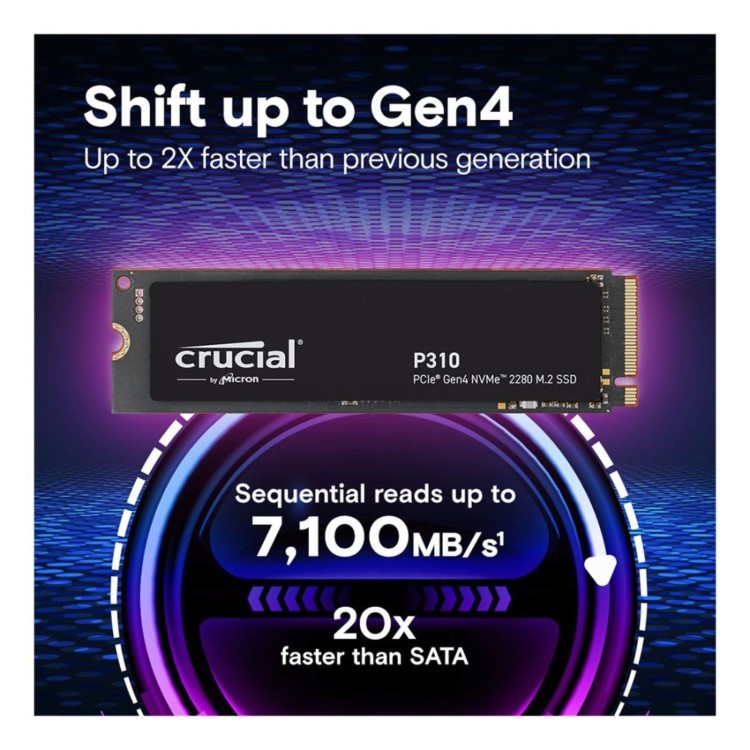 Crucial P3 Plus 3D 500GB NAND NVMe PCIe M.2 Internal SSD