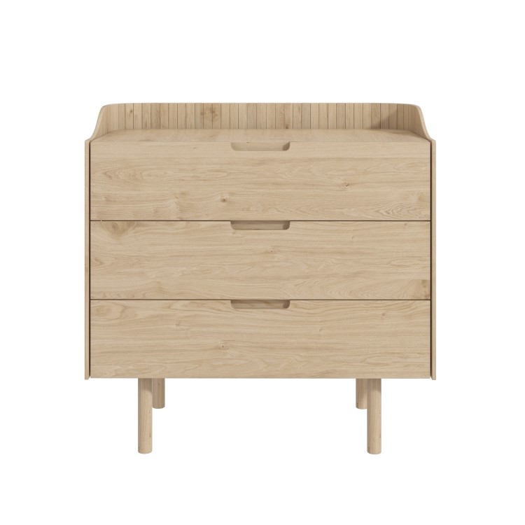 Ash Wood Mid-Century Modern Chest of 3 Drawers - Saskia