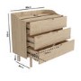 Ash Wood Mid-Century Modern Chest of 3 Drawers - Saskia