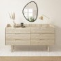Solid Light Wood Mid-Century Modern Chest of 6 Drawers - Saskia