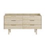Solid Light Wood Mid-Century Modern Chest of 6 Drawers - Saskia