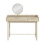Light Wood Mid-Century Modern Dressing Table with Mirror and Drawers - Saskia
