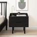 Black Mid-Century Modern 2 Drawer Bedside Table - Saskia