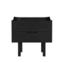 Black Mid-Century Modern 2 Drawer Bedside Table - Saskia