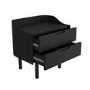 Black Mid-Century Modern 2 Drawer Bedside Table - Saskia
