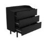 Black Mid-Century Modern Chest of 3 Drawers - Saskia