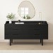 Wide Black Mid-Century Modern Chest of 6 Drawers - Saskia