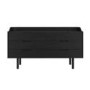 Wide Black Mid-Century Modern Chest of 6 Drawers - Saskia