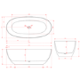 IMPERFECT - Freestanding Double Ended Stone Resin Solid Surface Bath 1700 x 750mm - Opal