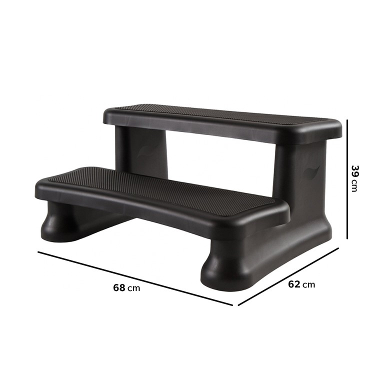 Universal Hot Tub Caravan Camper Anti-slip Steps in Black