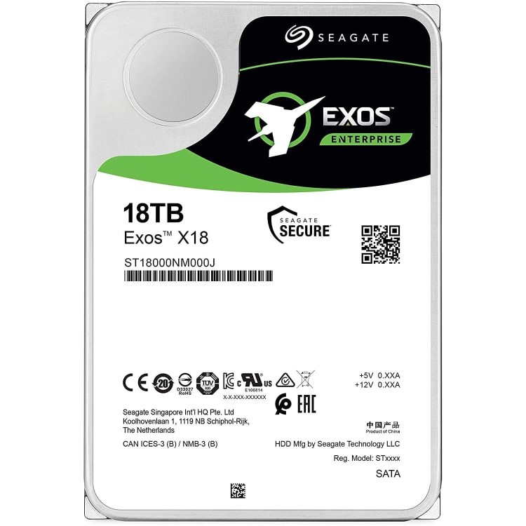 Seagate Exos X18 18TB 3.5 Inch SATA 6 Gb/s Internal Hard Drive