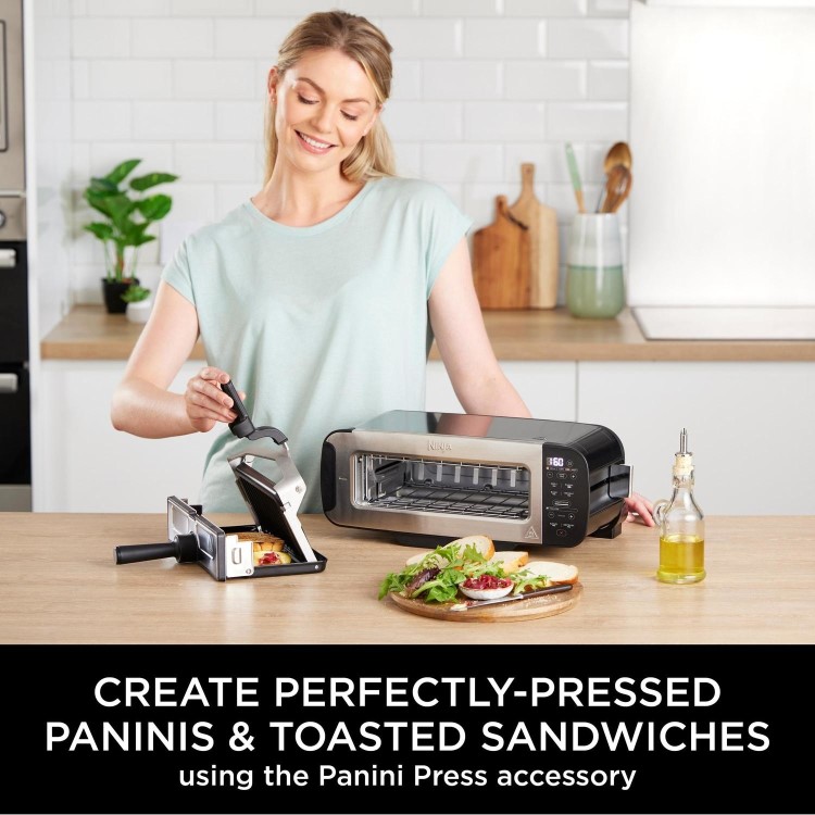 Refurbished Ninja ST200UK 3-in-1 Toaster Grill and Panini Press Black