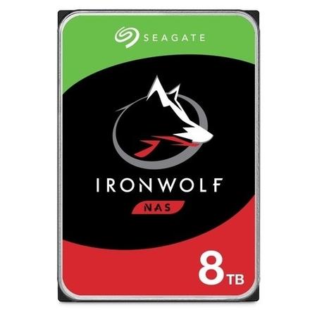 Box Opened Seagate IronWolf ST8000VN004 Internal Hard Drive 8TB 3.5" SATA 6Gb/s 7200 rpm buffer 256MB