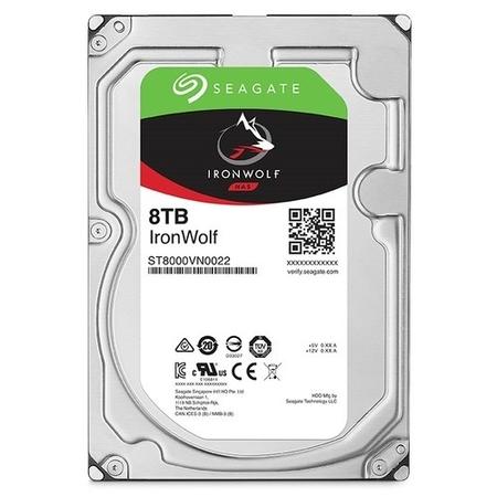 Box Opened Seagate IronWolf ST8000VN004 Internal Hard Drive 8TB 3.5" SATA 6Gb/s 7200 rpm buffer 256MB