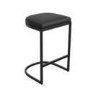 Black Faux Leather Kitchen Stool - 66cm - Stella
