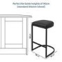 Grade A1 - Set of 2 Black Faux Leather Kitchen Stool - 66cm - Stella