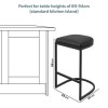 Black Faux Leather Kitchen Stool - 66cm - Stella