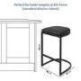 Black Faux Leather Kitchen Stool - 66cm - Stella