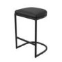 Black Faux Leather Kitchen Stool - 66cm - Stella
