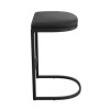 Black Faux Leather Kitchen Stool - 66cm - Stella