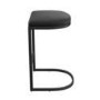 Black Faux Leather Kitchen Stool - 66cm - Stella