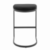 Black Faux Leather Kitchen Stool - 66cm - Stella