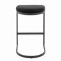 Black Faux Leather Kitchen Stool - 66cm - Stella
