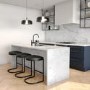 Black Faux Leather Kitchen Stool - 66cm - Stella