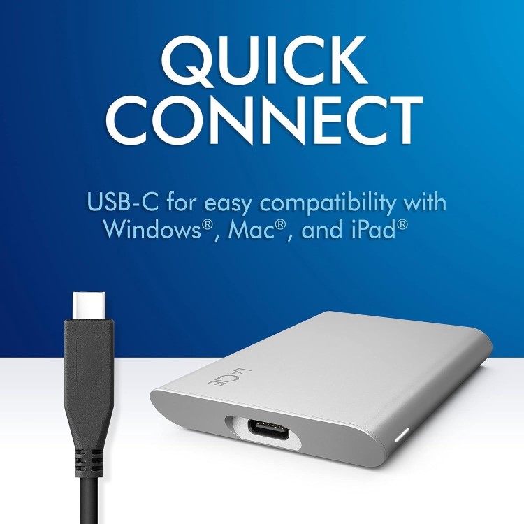 LaCie 2TB USB-C PExternal Portable SSD