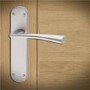 Internal Pearl Nickel Bathroom Lever Door Handle with Lock, Latch and Hinges Pack - 65mm Latch - Struma - XL Joinery