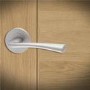 Internal Pearl Nickel Lever Fire Door Handle with Latch and Hinges Pack - 75mm Latch - Struma - XL Joinery