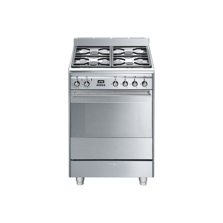 Refurbished Smeg Concert SUK61PX8 60cm Dual Fuel Cooker Stainless Steel