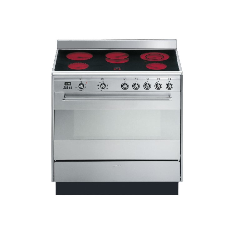 Refurbished Smeg Concert SUK91CMX9 90cm Electric Single Oven Range Cooker Stainless Steel
