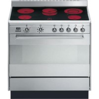 Refurbished Smeg Concert SUK91CMX9 90cm Electric Single Oven Range Cooker Stainless Steel