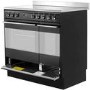 Refurbished Smeg Concert SUK92CBL9 90cm Electric Range Cooker with Ceramic Hob Black
