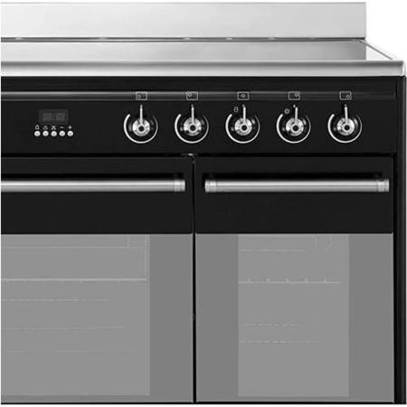 Refurbished Smeg Concert SUK92CBL9 90cm Electric Range Cooker with Ceramic Hob Black