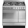 Refurbished Smeg Concert SUK92MX9-1 90cm Dual Fuel Double Oven Range Cooker Stainless Steel