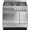 Smeg Concert 90cm Dual Fuel Double Oven Range Cooker - Stainless Steel