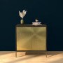 Sunburst Small Sideboard in Gold & Walnut Wood