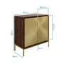 Sunburst Small Sideboard in Gold & Walnut Wood