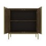 Sunburst Small Sideboard in Gold & Walnut Wood