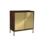 Sunburst Small Sideboard in Gold & Walnut Wood
