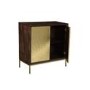 Sunburst Small Sideboard in Gold & Walnut Wood