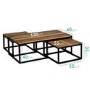 Industrial Coffee Tables in Wood & Black Metal - 3 - Suri
