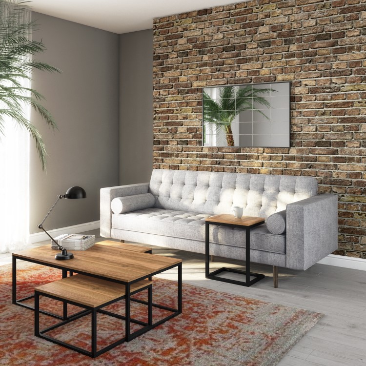 Industrial Coffee Tables in Wood & Black Metal - 3 - Suri